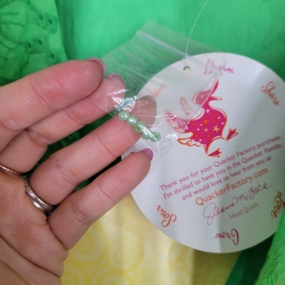 Quacker Factory Vintage Cotton Seed Pearls Eyelet Embroidered Green Jacket XL - Picture 13 of 17